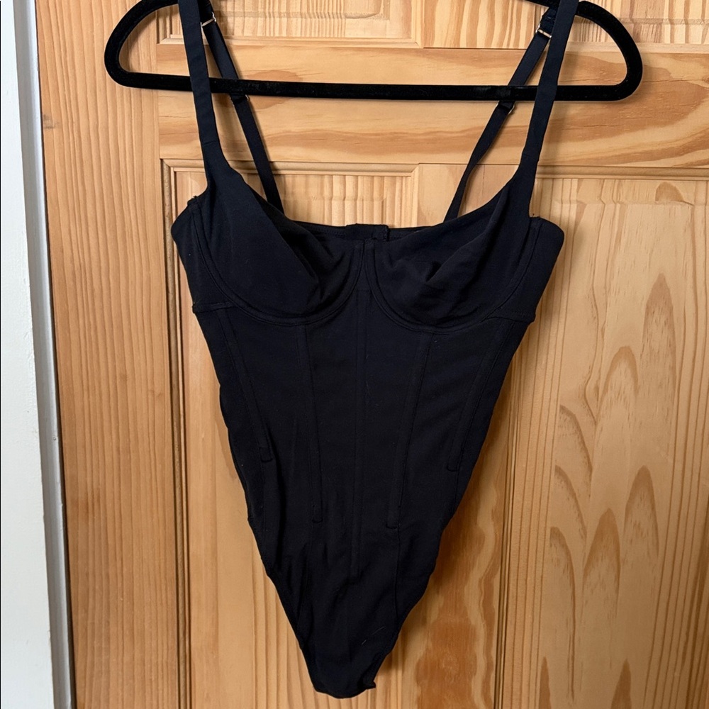 Black Corset-Style body suit RARE AF